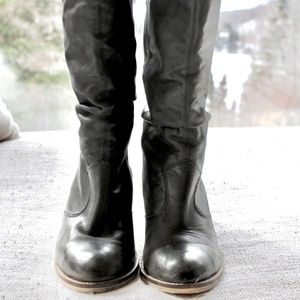 Aldo Vintage Western Style Slouchy Boots in Black